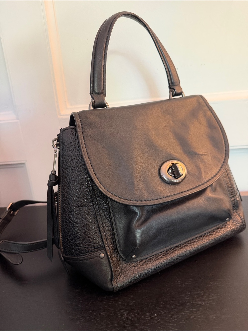 COACH Faye Convertible Backpack in black